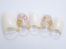 ネイルサロン ドレリッチ 大宮店(drerich)/【6990】逆フレンチストーン