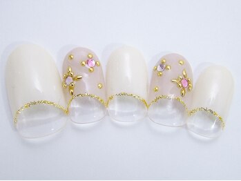 ネイルサロン ドレリッチ 大宮店(drerich)/【6990】逆フレンチストーン