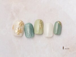 ミラーフラワーネイル