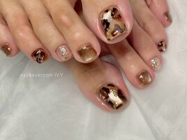 レオパード/マグネット/水彩/秋