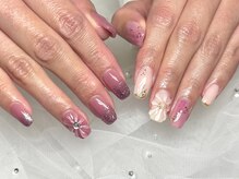 ハズグラスネイル(Haze Grass nail)/フラワーネイル