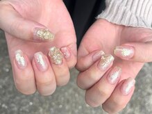 サクノネイル(SAKUNONAIL)/ニュアンスフラワーネイル