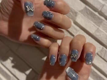 エヌ(N)/ブルー/マグネット/リボンパーツ