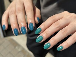 アシメネイル/秋ネイル