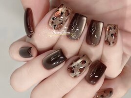 ヒョウ柄　マグネット　冬ネイル