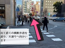 出てすぐの横断歩道を渡り、大通りへ進みます♪