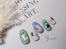 ワイネイル(Y.nail)/北欧風動物ネイルデザイン