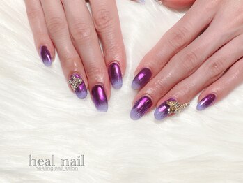 ヒールネイル(heal nail)/mirror×グラデ×蝶々~