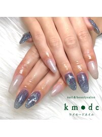 冬の夜空ネイル