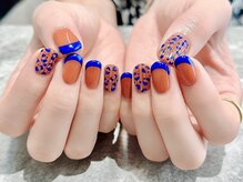 ヒールネイル(heal nail)/french×ひょう柄凹凸