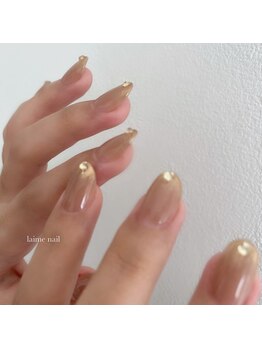 レイムネイル(laime nail)/ミラーに先端ぷっくりネイル