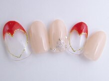 ネイルサロン ドレリッチ 大宮店(drerich)/ハートフレンチ結晶