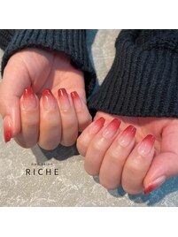 大人ボルドーのカラグラネイル