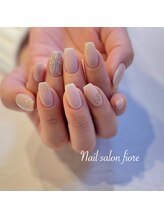 フィオーレ(fiore)/お正月ネイル 金箔&ミラーお花