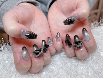 レアネイル 新宿(le'a nail)/ブラックマグネットネイル