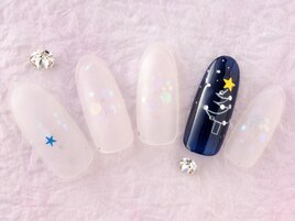 冬のキラキラマットネイル