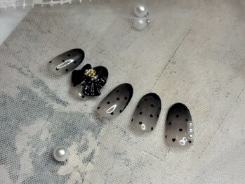 ククル(KUKURU)/ドットフレンチ×リボンワンホン