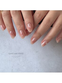リアンスネイル ヴィヴィッド 岡山店(LianS nail ViViD)/ナチュラル、２本アート
