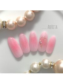 バレンタイン☆チークネイル