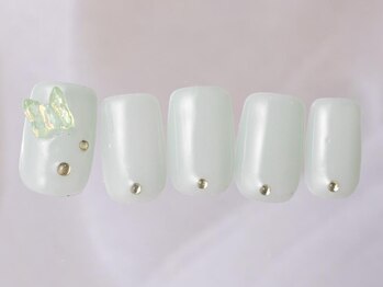 アイネイルズ 新宿店(I nails)/シンプル蝶々グリーン7480円