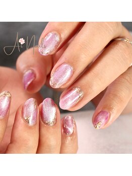 アイネイルズ(Ai nails)/マグネット+ミラーアート