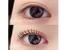 根本を立ち上げぱっちり目元に♪