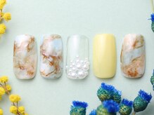 テンプテーション ネイル スタジオ(Temptation nail studio)/爽やかマーブルニュアンス
