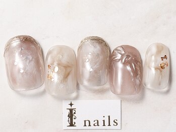 アイ ネイルズ 天神店(I nails)/リボンミラーネイル￥7200
