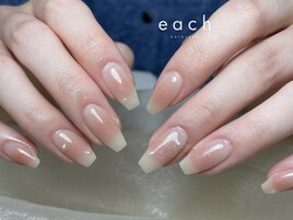 チークネイル×ラメ