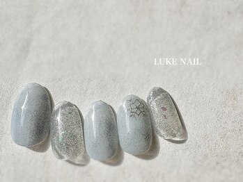 ルークネイル(LUKE NAIL)/雪の結晶フラッシュネイル