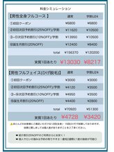 ビューティスタジオ ニコ(NICO/25)/(例) 男性ひげ脱毛&全身脱毛