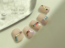 ネイルスア(nail sua)/ホログラムジュエリーネイル