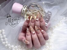 ミミネイル(Mimi nail)/ピンクブラウンチェック