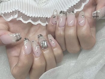 モカ 心斎橋(moca by Lee)/【Aina】チェックネイル