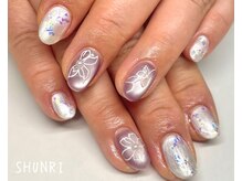 フラワーガーリーネイル