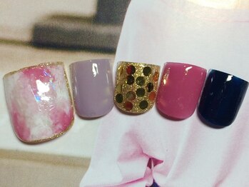 ネイルサロン リリオ(Nail Salon Ririo)/タイダイ柄フットネイル