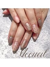 アクイユ 銀座店(ACCUEIL)/上品ヒョウ柄ネイル