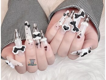 ゴテかわ(GOTE KAWA)/長さだしスカルプチェックネイル