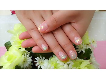 プルミエ ネイル(Premier Nail)/ラメグラ&蝶ちょネイル☆
