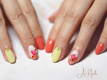 アイネイルズ(Ai nails)/夏に向けてビタミンカラーネイル
