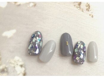 梅雨 紫陽花 グレー シェル