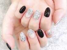 プライズアイリス アイラッシュ 池袋東口店(prize Iris eyelash)/フラットに☆ツイードネイル 