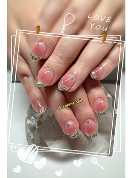 キラキラネイル ジェルネイル専門店(kirakira nail)/ガラスフレンチ&チークベース