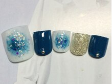ネイルサロン リリオ(Nail Salon Ririo)/寒色チークフットネイル