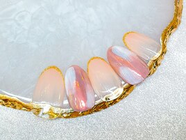 オーロラ塗りかけネイル