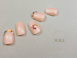 フラワーフレンチネイル