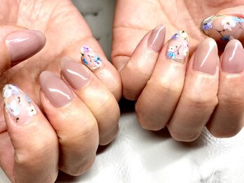 レアレアネイル(Lealeanail)/【パラジェル】手描きフラワー