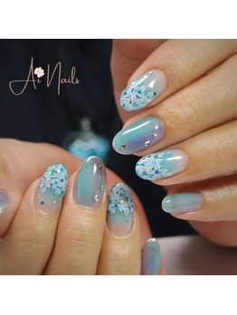 アイネイルズ(Ai nails)/紫陽花カラーネイル