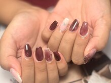 ボタネイル 近鉄八尾駅前店(BOTA NAIL)/お洒落ブラウンネイル/ムラ塗り