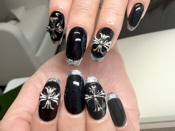黒×シルバー クール系ネイル